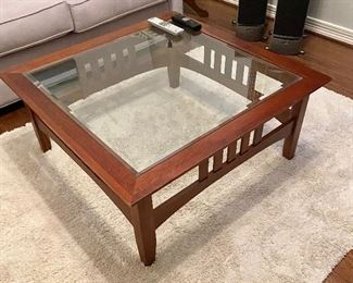 Glass & Wood Coffee Table