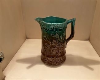 MAJOLICA MED. PITCHER $ 75.00