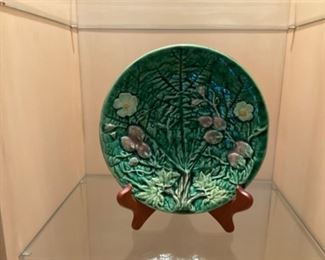 MAJOLICA. PLATE GREEN $ 75.00