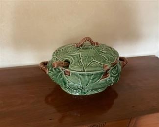 MAJOLICA  COVER DISH $125.00