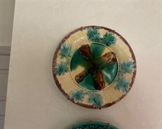 PLAM LEAF PLATE $ 125.00.  MAJOLICA
