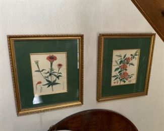 PAIR OF FLORAL PRINTS. $ 75.00