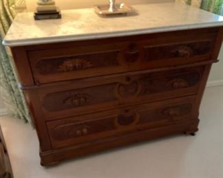 VICTORIAN MARBLE TOP DRESSER $ 250.00