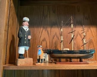 wood captain and ship $ 30.00