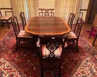 Baker dinningroom set.  8 chairs and pads.  $ 2,500.00