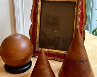 Wood Sphere & Triangle Trinket Boxes