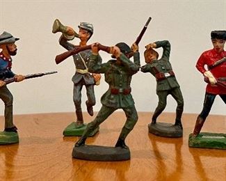 Vintage Cast Iron Military Men