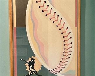 Item 21:  "The Power & Glory of Real Baseball" Framed Advertising - 21.25" x 38.75": $165