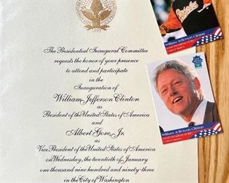 Clinton Inaugural Invitation 1993