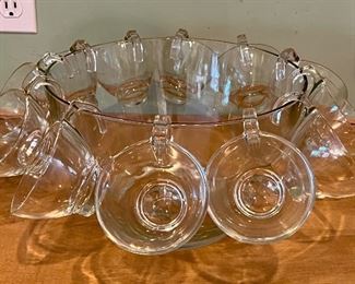 Punch Bowl with 12 Glasses: