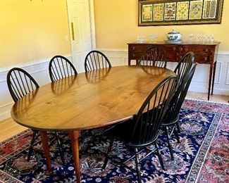 Item 17:  Bench Made Table and Chairs from Joseph Kilbridge (Groton, MA) Dining Room Table has pads: $3450 for Set                                                                                     Table - 96"l x 60"w x 30"h                                                                           
