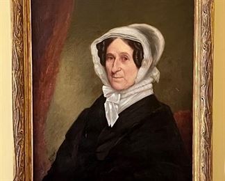 Item 20:  "Portrait of Aunt Stone" Oil on Canvas by W.S. Elwell (1843) - 27" x 32": $625