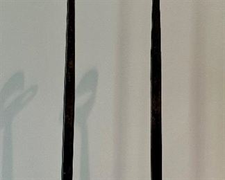 Item 23:  Vintage MCM Lance Cloutier Brutalist Wrought Iron Candlesticks - 15.75":  $175