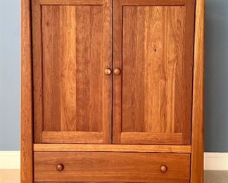 Item 32:  Solid Cherry Armoire/TV Cabinet Handcrafted by Maple Corner Woodworks (Calais, VT) - 43.5"l x 25.5"w x 51"h: $795