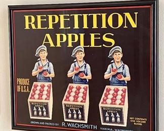 Repetition Apples Framed Box Label Advertisement