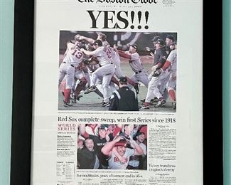 Framed Boston Globe Victory Edition