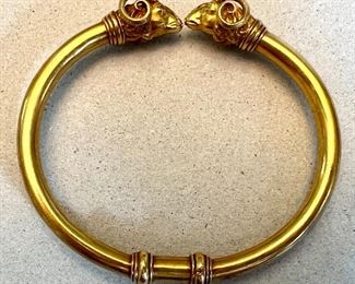 Item 74:  Vintage 14K Ram's Head Bracelet: $1450
