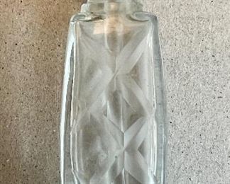 Vintage Perfume Bottle with Silver Topper