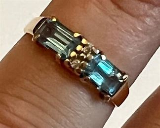 14 K and Blue Stone Ring
