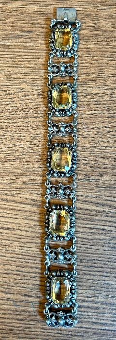 Sterling and Stone Antique Bracelet