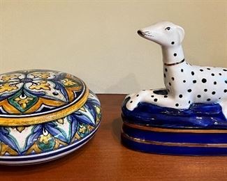Fitz and Floyd Dalmation and Derute Trinket Boxes