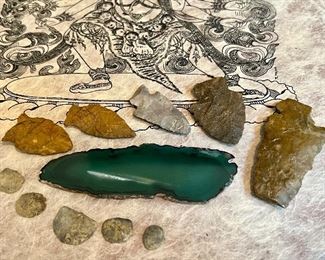 Arrowheads - except that one in the middle there, that's just a pretty polished agate