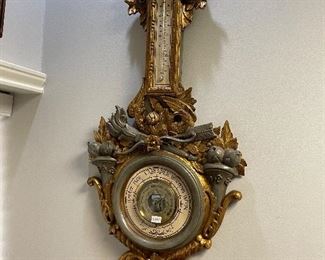Gilt Wood Barometer 
