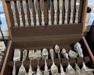 Strasberg Sterling Flatware Set.  
