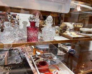 Antique Perfume Bottles and Vintage Costume Jewelry and Bakelite 