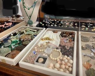 Coral, Jade, Gold and Silver Jewelry 