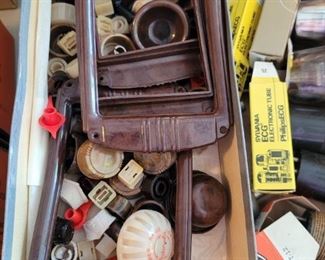 Box of radio knobs