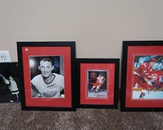 Ted Lindsay, Gordie Howe, Bob Probert, Bill Gadsby signed photos