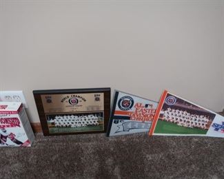 Detroit Tigers pennants and plaque 