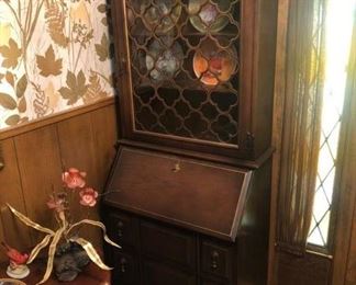 Chippendale-styled drop front secretary by Jasper Cabinet Co.