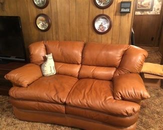 Leather love seat by Viewpoint Leather Works. Top quality and made in USA!