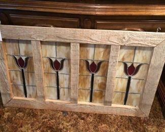 hanging framed leaded glass 