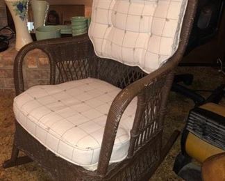 Antique wicker rocker