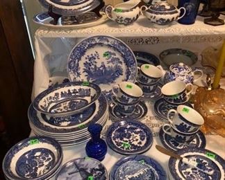 Johnson Brothers "blue willow" fine English tableware and others