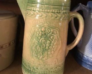 Antique green salt glaze pitcher