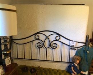 king size iron headboard and memory foam mattress set