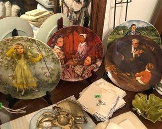 Norman Rockwell plate and 2 more GWTW plates