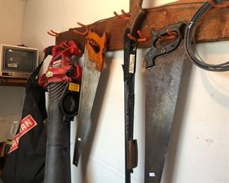 hand saws and blower