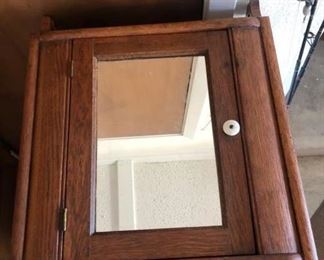 antique oak medicine cabinet