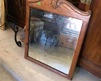antique oak mirror