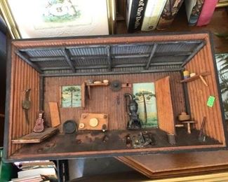 one of two shadow-box miniature scenes