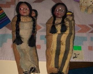 a pair of collectable "Skookum" dolls