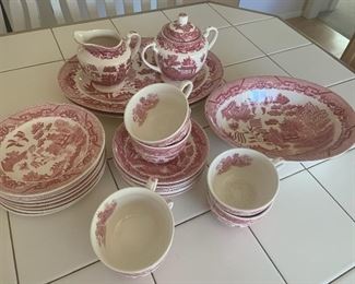 Red & White China Serving Set