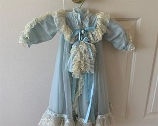 Vintage Blue Lace Young Girls Dress