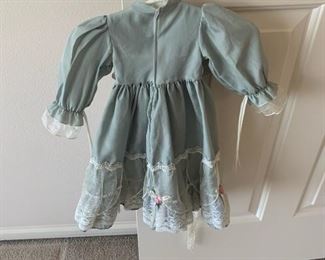Vintage Blue Lace Young Girls Dress