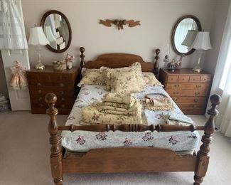 Bed & Linens, End Tables, Staged Bedroom